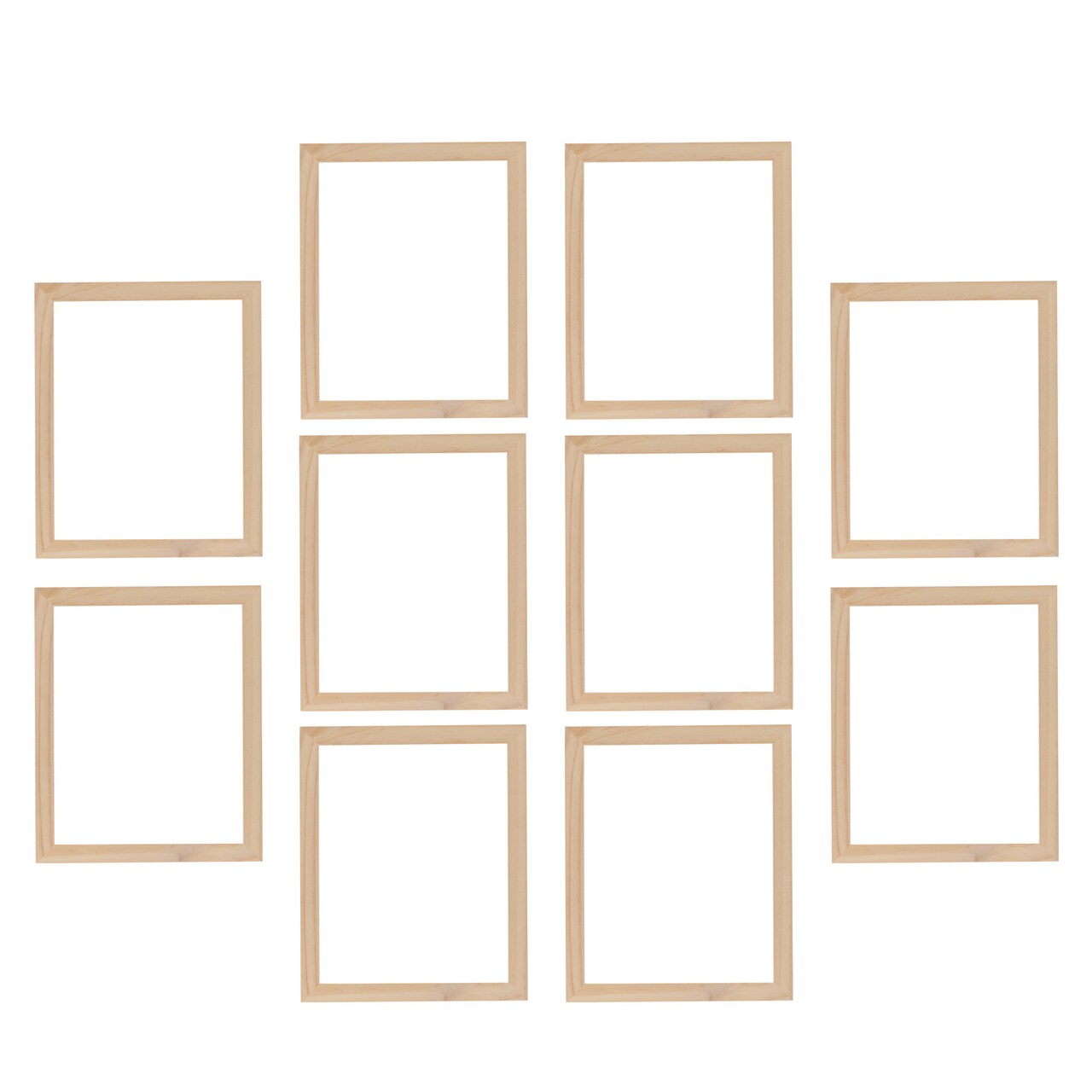 Creative Mark Ambiance Unfinished Deep Gallery Frame, 10-Pack, 16x20" Open Back Natural Wood Frames for Canvas and Mounted Artwork, 3/4" Face, 1-1/4" Deep, No Glass or Backing